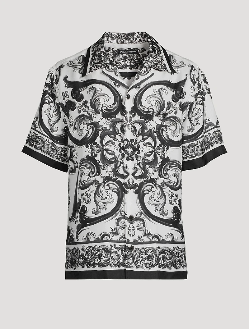 Silk Camp Shirt Majolica Print