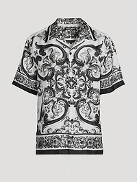 Silk Camp Shirt Majolica Print
