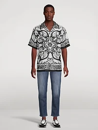 Silk Camp Shirt Majolica Print