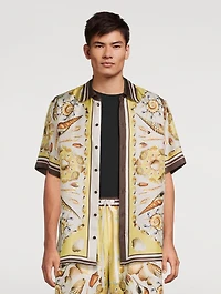 Silk Printed Short-Sleeve Shirt