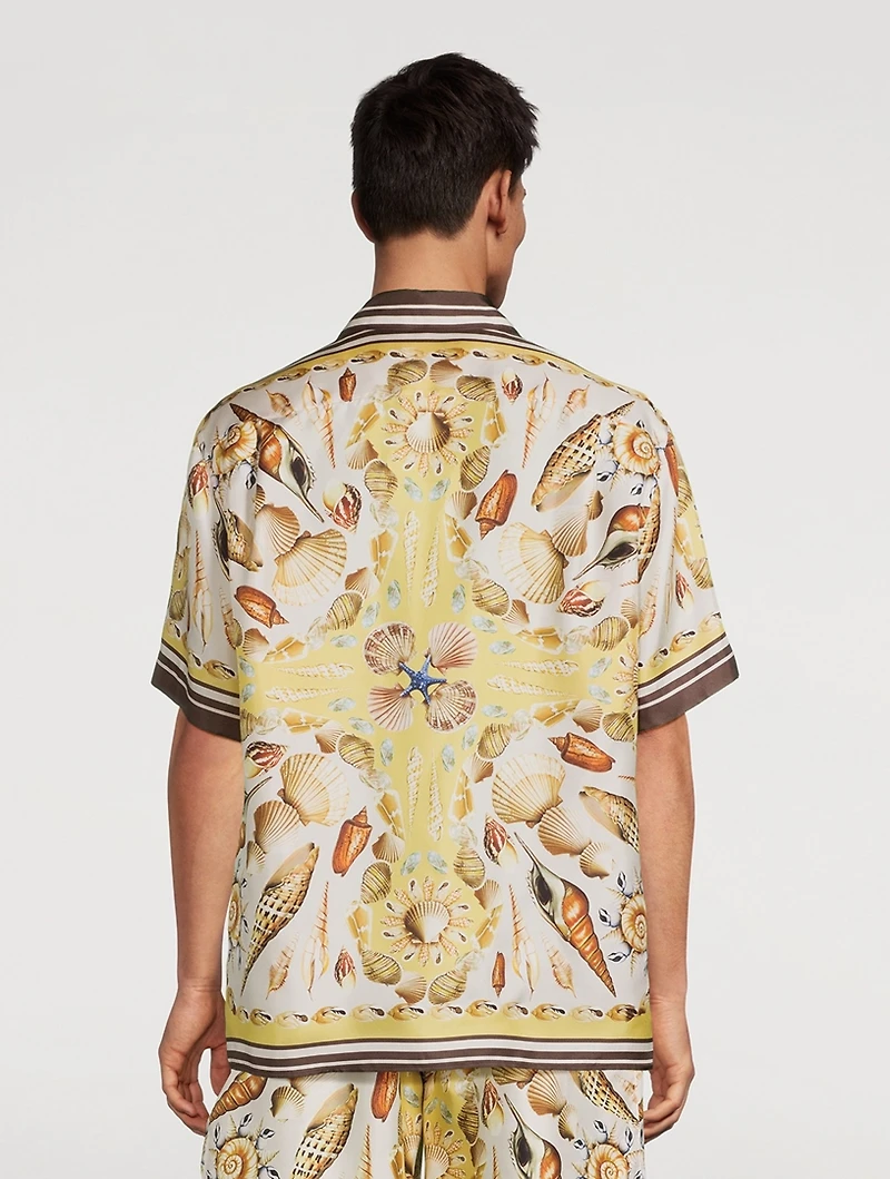 Silk Printed Short-Sleeve Shirt