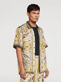 Silk Printed Short-Sleeve Shirt