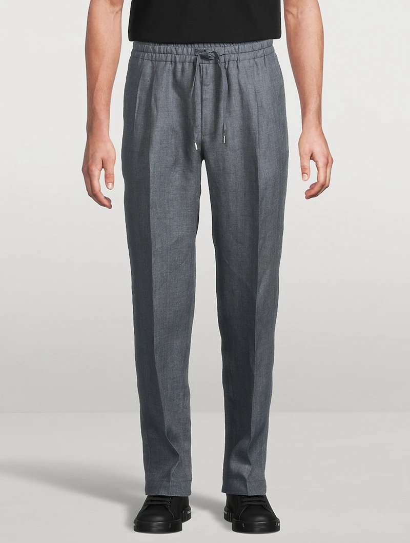 Washed Linen Canvas Pants