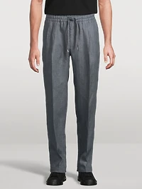 Washed Linen Canvas Pants