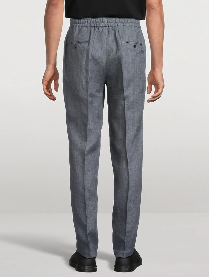 Washed Linen Canvas Pants