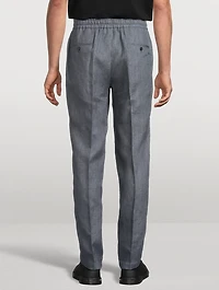 Washed Linen Canvas Pants