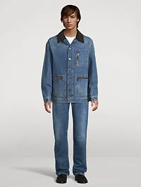 Pleated Straight Jeans