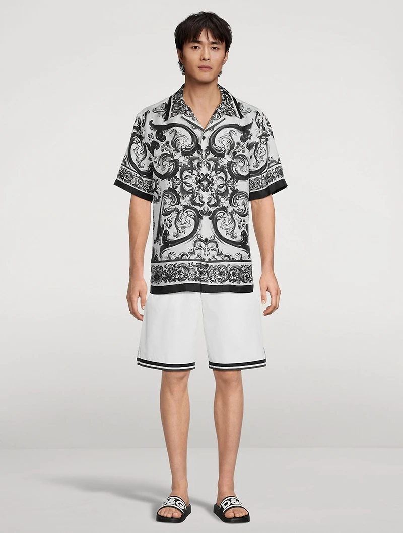 Cotton Shorts Majolica Print