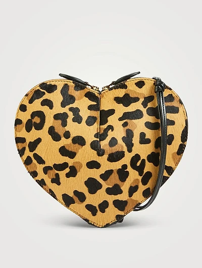 Le Cœur Calf Hair Crossbody Bag In Leopard Print