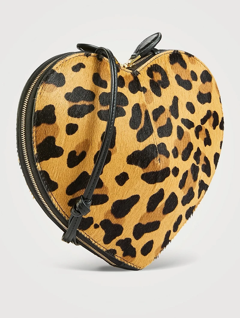 Le Cœur Calf Hair Crossbody Bag In Leopard Print