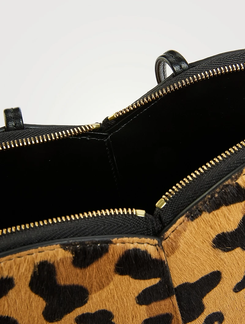 Le Cœur Calf Hair Crossbody Bag In Leopard Print