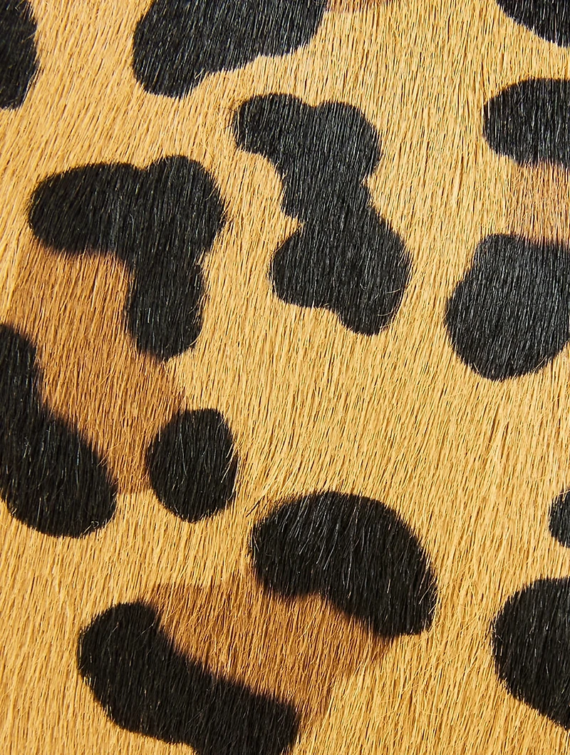 Le Cœur Calf Hair Crossbody Bag In Leopard Print