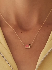 9K Gold Caracol Enamel Pendant Necklace