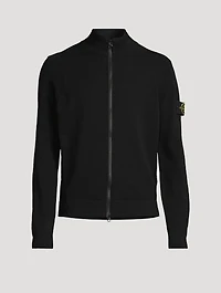 Wool-Blend Zip Cardigan