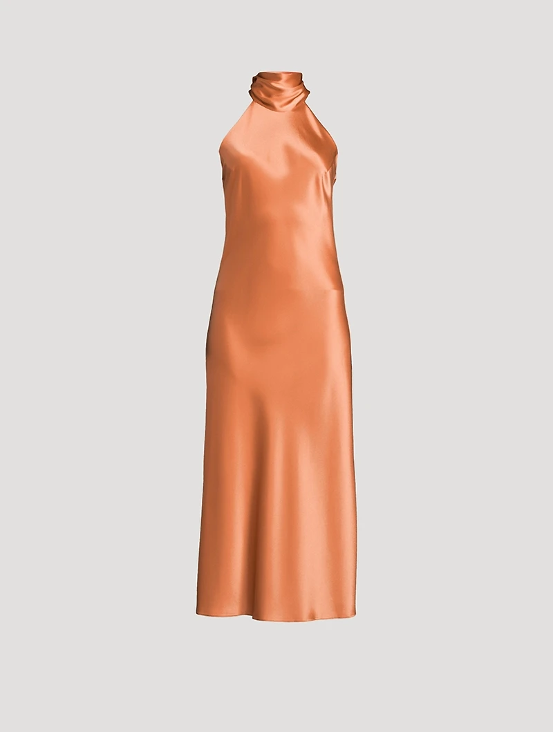 Sienna Satin Halter Dress
