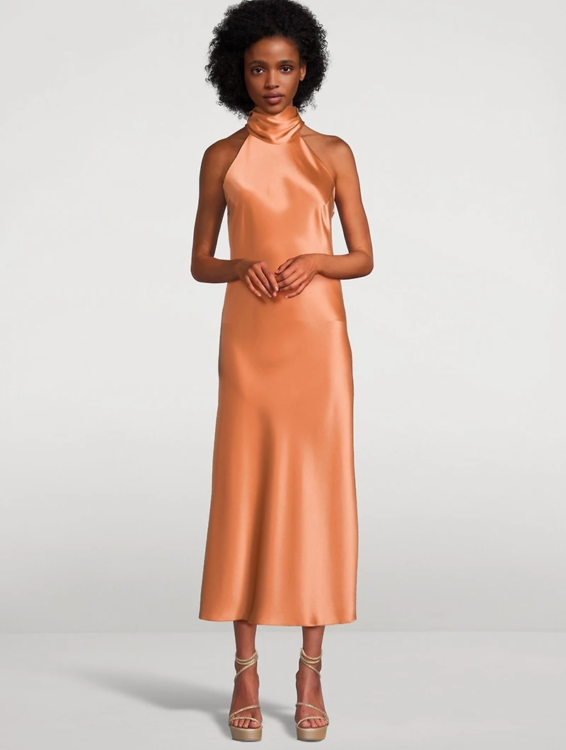 Sienna Satin Halter Dress