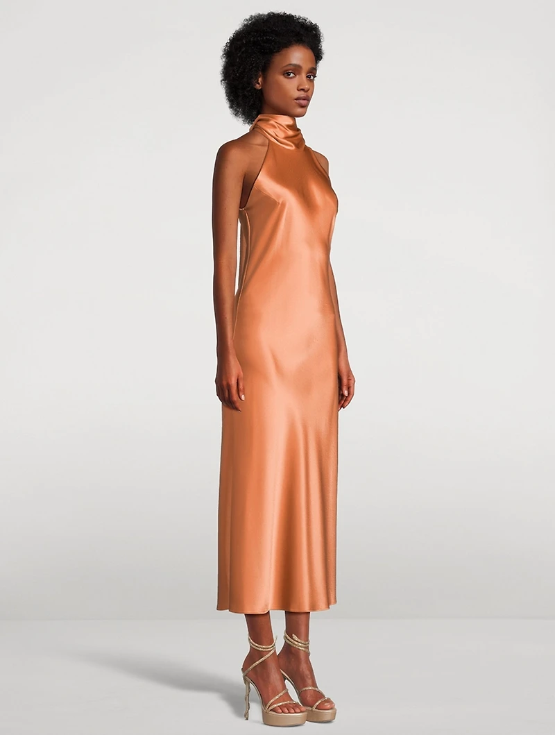 Sienna Satin Halter Dress