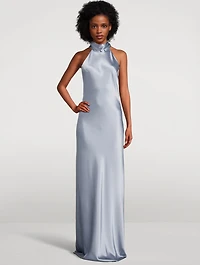 Sienna Satin Halter Gown