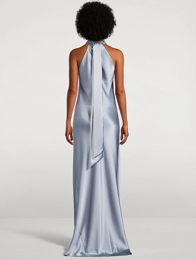 Sienna Satin Halter Gown