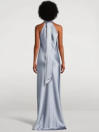 Sienna Satin Halter Gown