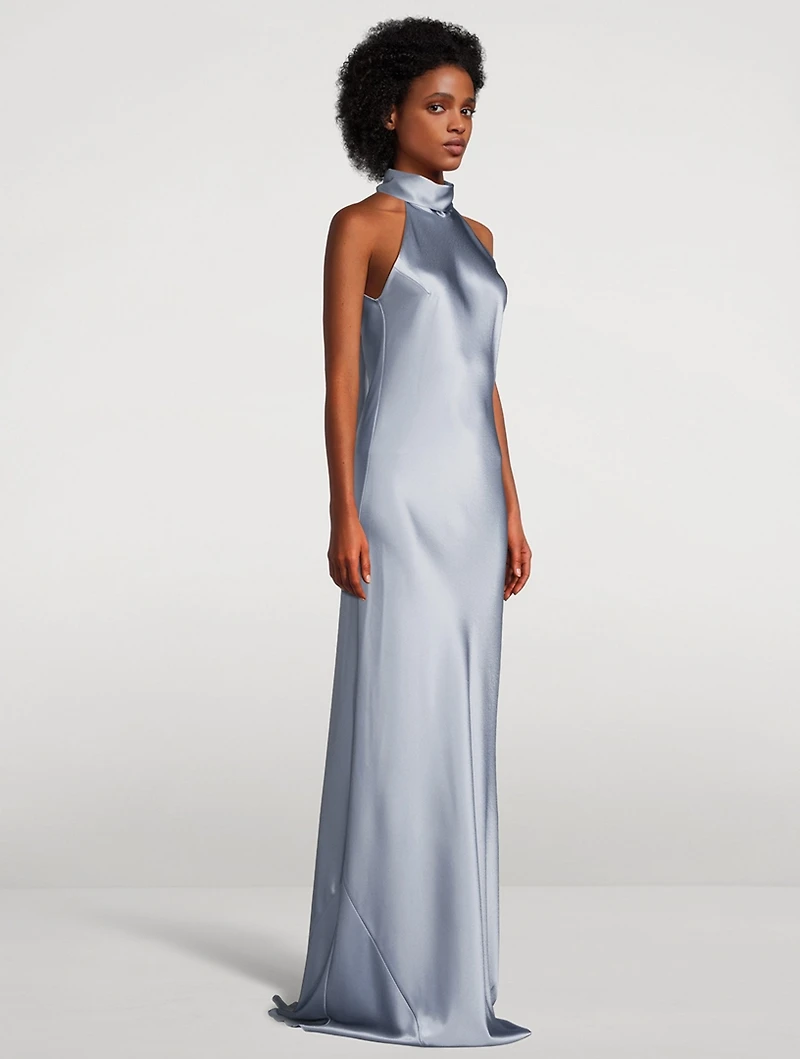 Sienna Satin Halter Gown