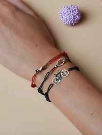 Pasiones 9K Gold Enamel Tennis Cord Bracelet