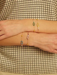 9K Gold Tennis Pelota Enamel Bracelet