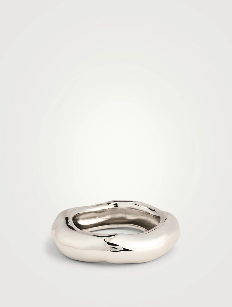Small Wide Molten Bangle Bracelet