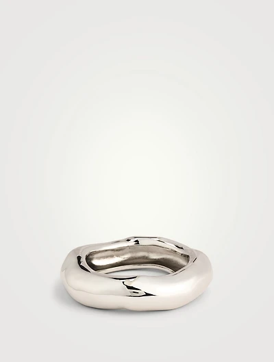 Small Wide Molten Bangle Bracelet