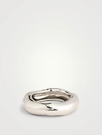 Small Wide Molten Bangle Bracelet