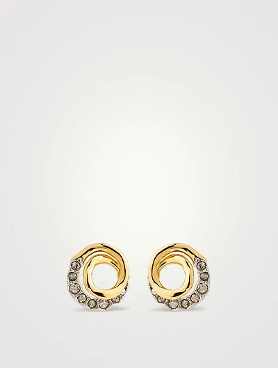 Solanales Crystal Spiral Stud Earrings