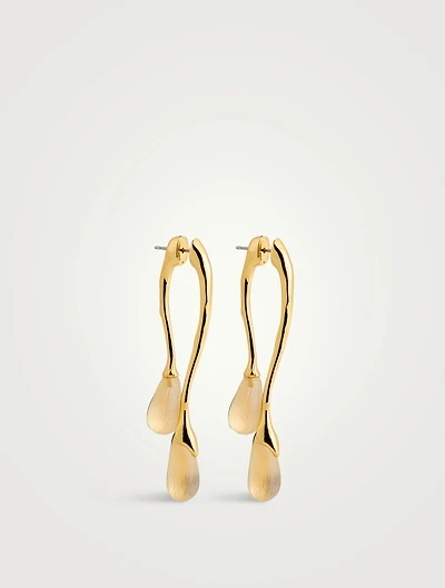 Lucite Front-To-Back Double Drop Earrings