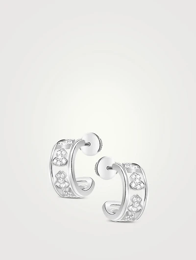 Wulu 18K White Gold Eternity Hoop Earrings With Diamonds