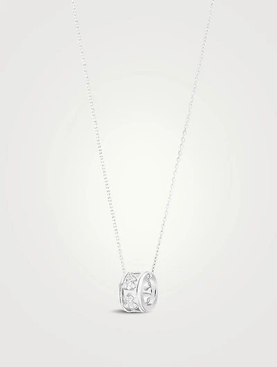 Small Wulu 18K White Gold Eternity Wheel Pendant Necklace With Diamonds