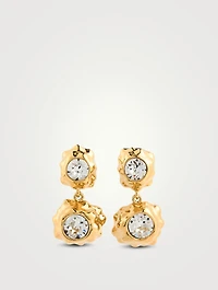 Textured Scramble Crystal Double Drop Earrings