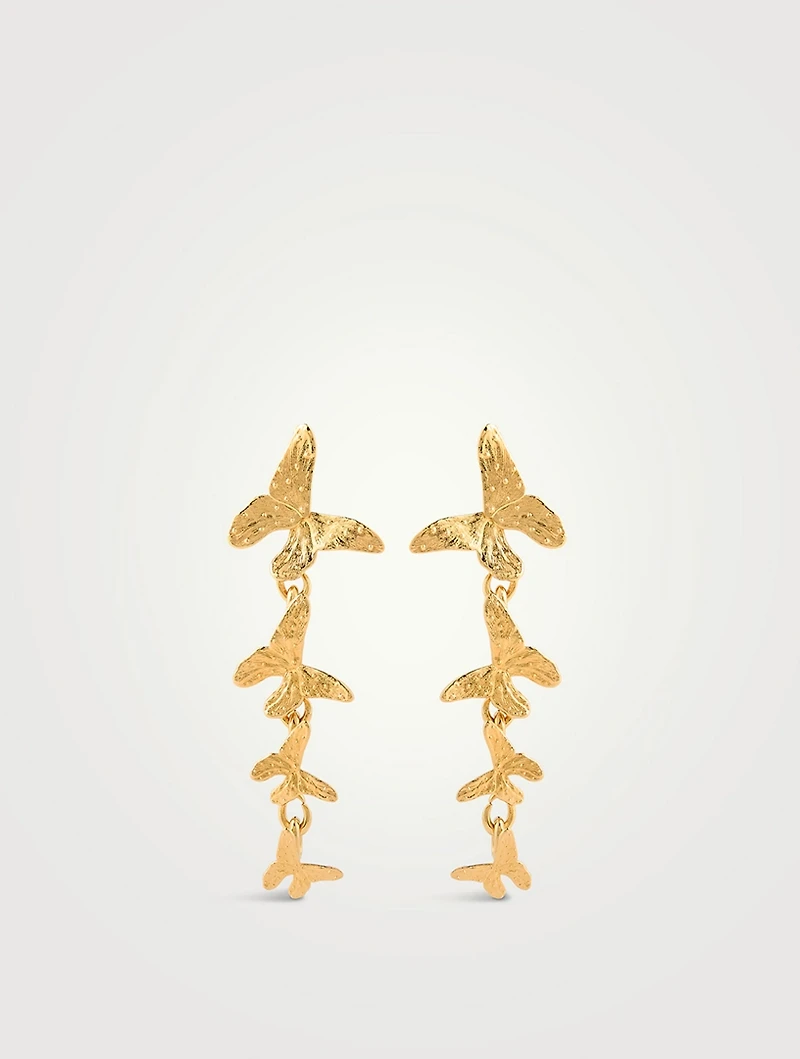 Long Butterfly Drop Earrings