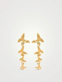 Long Butterfly Drop Earrings