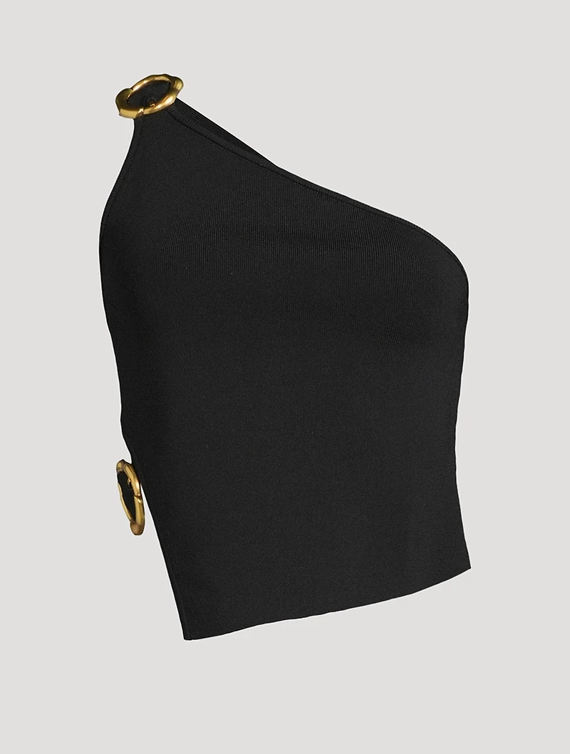 Valeria Embellished One-Shoulder Top
