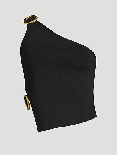Valeria Embellished One-Shoulder Top