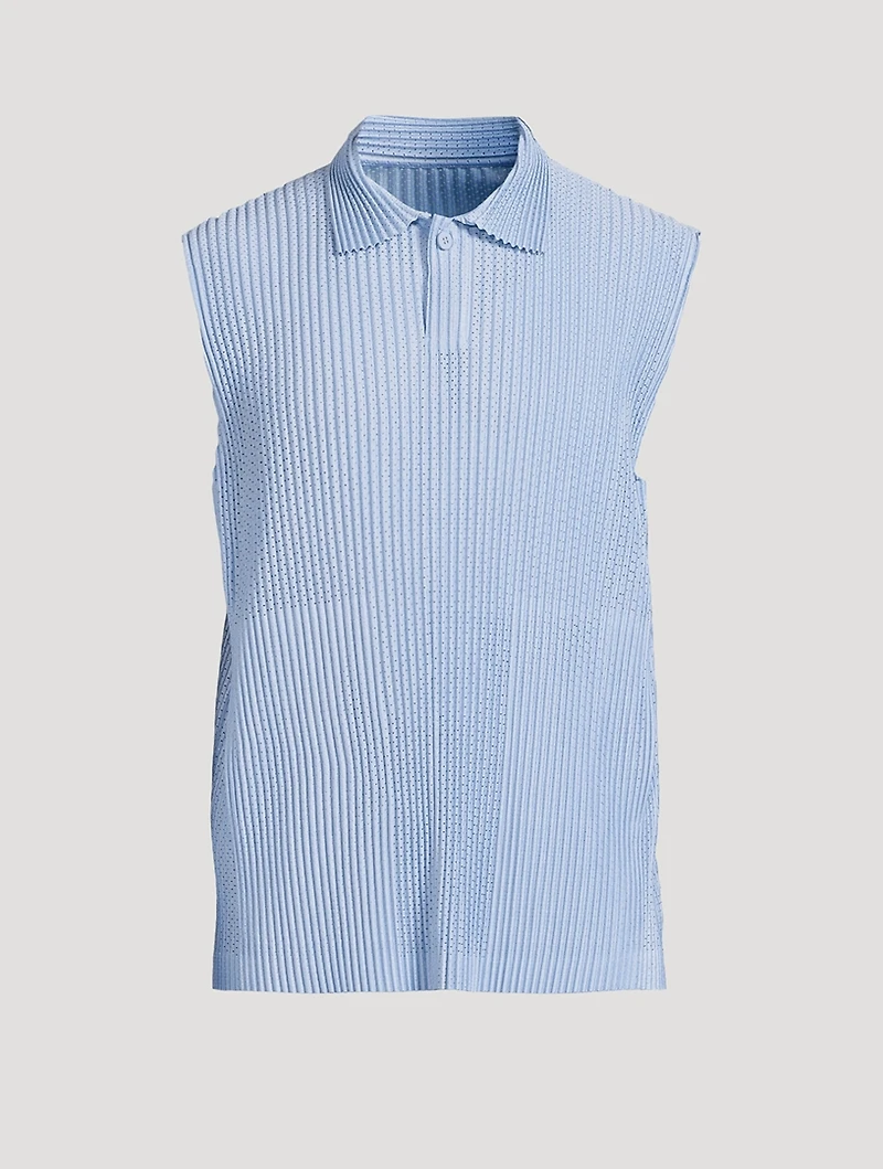 Light Mesh Sleeveless Polo Shirt