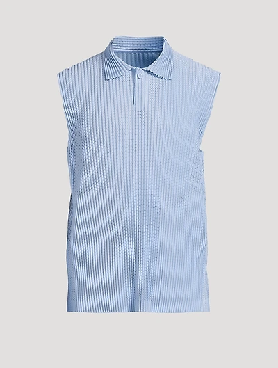 Light Mesh Sleeveless Polo Shirt