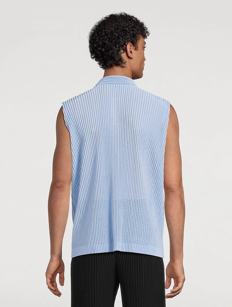 Light Mesh Sleeveless Polo Shirt