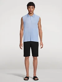 Light Mesh Sleeveless Polo Shirt