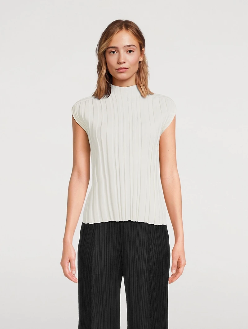 Rib-Knit Mockneck Top