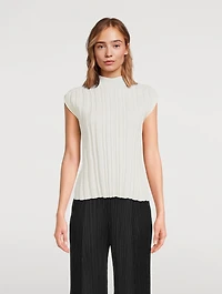 Rib-Knit Mockneck Top