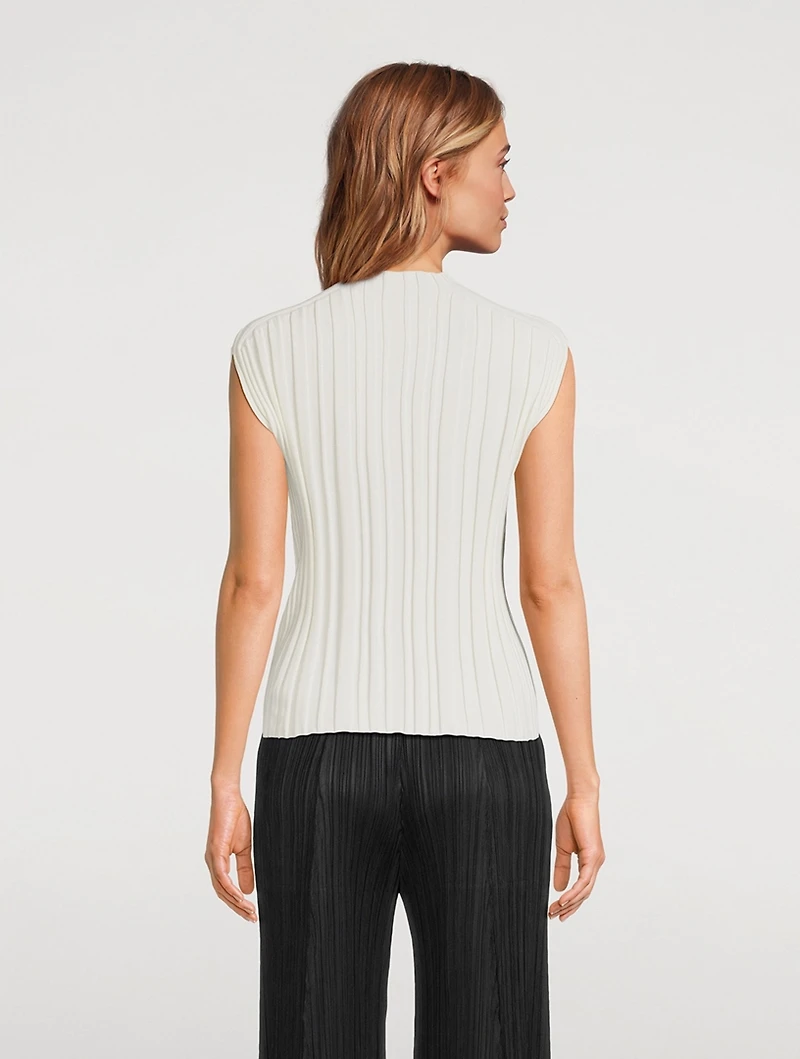 Rib-Knit Mockneck Top