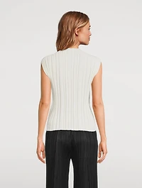 Rib-Knit Mockneck Top