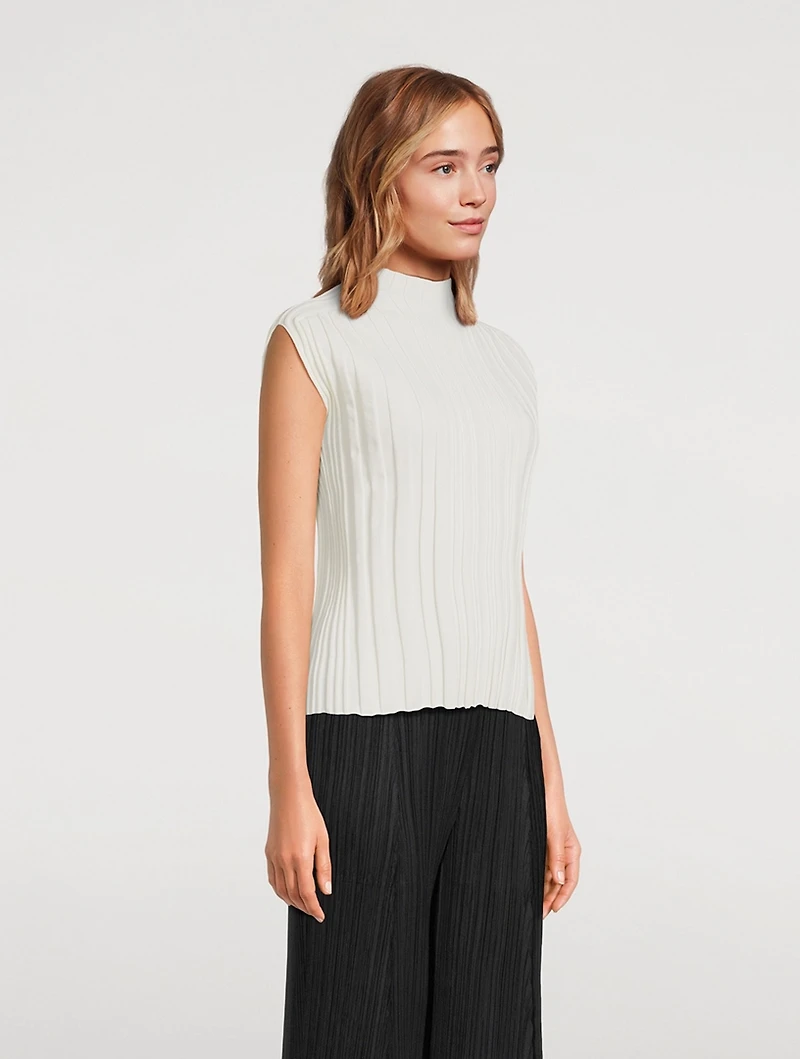 Rib-Knit Mockneck Top