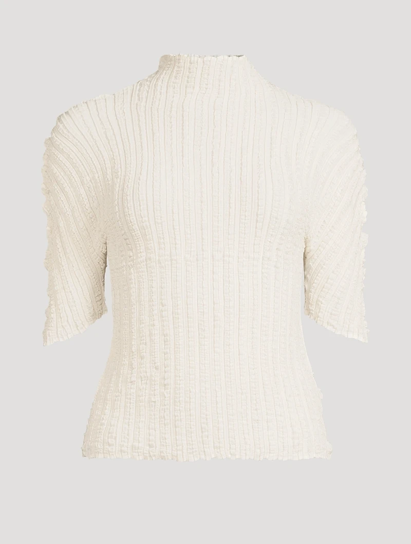 Jellyfish Pleats Mockneck Top