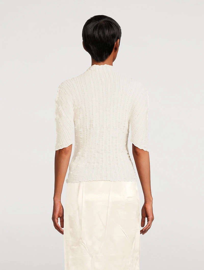 Jellyfish Pleats Mockneck Top